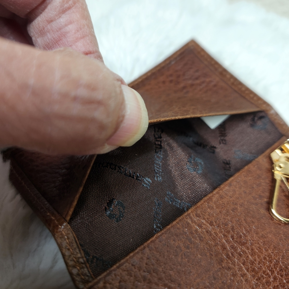 Vintage Samsonite Brown Full Grain Leather Wallet Key Holder - Picture 5 of 9